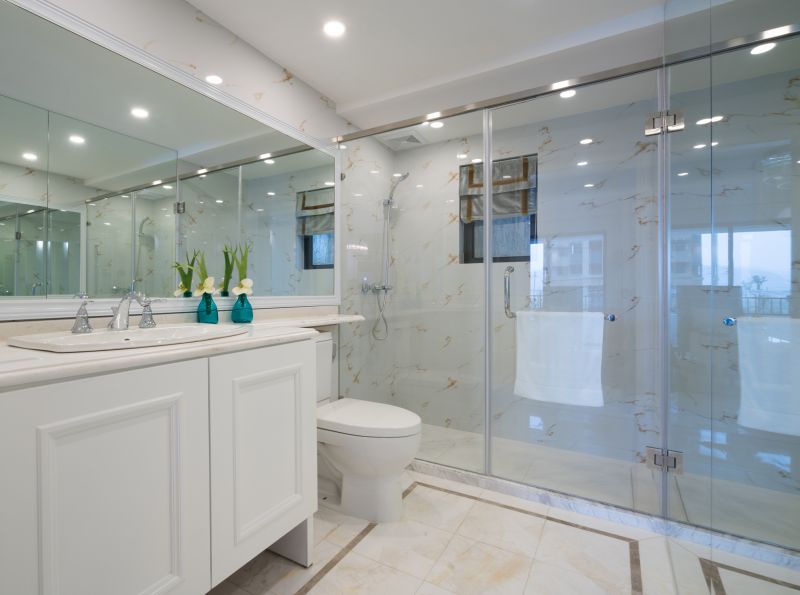 Small Bathroom Shower with Sliding Doors